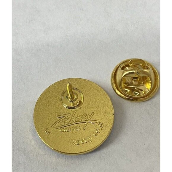 Issac White Peace Dove Branch In Beak Blue Lapel Pin Zechovoy Vintage - Picture 3 of 6